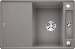 Blanco Axia III 45 S-F Spüle 523195 77x47cm, PuraDur Alumetallic, Reversibel, Mit Holzschneidbrett