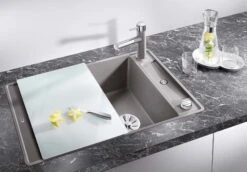 Blanco Axia III 45 S-F Spüle 523202 77x47cm, PuraDur Weiß, Reversibel, Mit Glasschneidbrett -VIEGA Verkäufe Blanco Axia III 45 S F Spuele 523202 77x47cm PuraDur weiss reversibel mit Glasschneidbrett 2