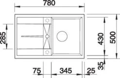 Blanco Metra 45 S Spüle 518868 78 X 50 Cm, PuraDur Felsgrau, Reversibel, Ablauffernbedienung Mit Drehbetätigung -VIEGA Verkäufe Blanco Metra 45 s Spuele 518868 78 x 50 cm PuraDur felsgrau reversibel Ablauffernbedienung mit Drehbetaetigung 9