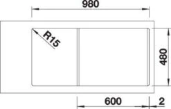 Blanco Sona XL 6 S Spüle 519689 100x50cm, PuraDur Anthrazit, Reversibel, Ohne Ablauffernbedienung -VIEGA Verkäufe Blanco Sona XL 6 S Spuele 519689 100x50cm PuraDur anthrazit reversibel ohne Ablauffernbedienung 4