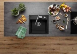 Blanco Spüle 518521 51,5 X 51 Cm, PuraDur Anthrazit, Ablauffernbedienung Mit Drehbetätigung -VIEGA Verkäufe Blanco Spuele 518521 515 x 51 cm PuraDur anthrazit Ablauffernbedienung mit Drehbetaetigung 3