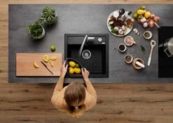 Blanco Spüle 518521 51,5 X 51 Cm, PuraDur Anthrazit, Ablauffernbedienung Mit Drehbetätigung -VIEGA Verkäufe Blanco Spuele 518521 515 x 51 cm PuraDur anthrazit Ablauffernbedienung mit Drehbetaetigung 4