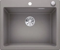 Blanco Spüle 523688 61,5 X 51 Cm, PuraDur Alumetallic, Ablauffernbedienung Mit Drehbetätigung