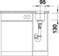 Blanco Subline 160-u Spüle 523400 19x46cm, PuraDur Weiß, Für Unterbau -VIEGA Verkäufe Blanco Subline 160 u Spuele 523400 19x46cm PuraDur weiss fuer Unterbau 3