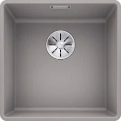 Blanco Subline 400-f Spüle 523496 42,7x42,7cm, PuraDur Alumetallic, Für Unterbau