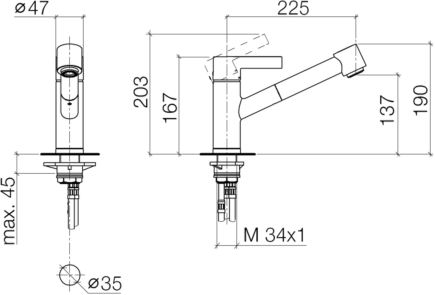 Dornbracht Eno Spültisch-Einhebelmischer 33870760-06 Herausziehbar, Mit Brausefunktion, Ausladung 225 Mm, Platin Matt 2 Dornbracht Eno Spültisch-Einhebelmischer 33870760-06 Herausziehbar, Mit Brausefunktion, Ausladung 225 Mm, Platin Matt – Bild 2
