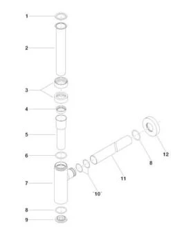 Dornbracht Geruchsverschluss 10060970-33 Mit Rosette Ø 70 Mm, Schwarz Matt -VIEGA Verkäufe Dornbracht Geruchsverschluss 10060970 33 mit Rosette o 70 mm Schwarz matt 2