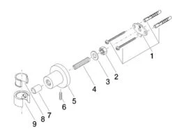 Dornbracht Tara. Brausehalter 28050892-08 Mit Rosette Ø 55 Mm, Platin -VIEGA Verkäufe Dornbracht Tara. Brausehalter 28050892 08 mit Rosette o 55 mm Platin 2