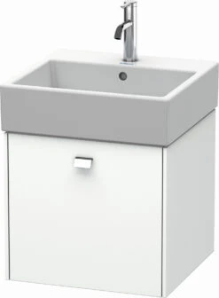 Duravit Brioso Waschtischunterbau BR405201018 484x459mm, Weiß Matt, 1 Auszug, Griff Chrom