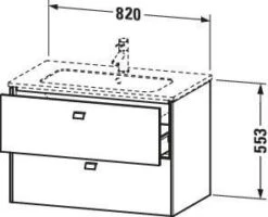 Duravit Brioso Waschtischunterbau BR410200909 820x553 Mm, Lichtblau Matt, 2 Auszüge -VIEGA Verkäufe Duravit Brioso Waschtischunterbau BR410200909 820x553 mm Lichtblau Matt 2 Auszuege 2