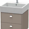 Duravit Brioso Waschtischunterbau BR415201043 484x459mm, Basalt Matt, 2 Auszüge, Griff Chrom