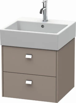 Duravit Brioso Waschtischunterbau BR415201043 484x459mm, Basalt Matt, 2 Auszüge, Griff Chrom