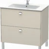 Duravit Brioso Waschtischunterbau BR440201091 820x479mm, Taupe, 2 Auszüge, Griff Chrom