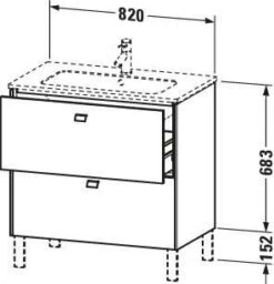 Duravit Brioso Waschtischunterbau BR440201091 820x479mm, Taupe, 2 Auszüge, Griff Chrom -VIEGA Verkäufe Duravit Brioso Waschtischunterbau BR440201091 820x479mm Taupe 2 Auszuege Griff Chrom 2