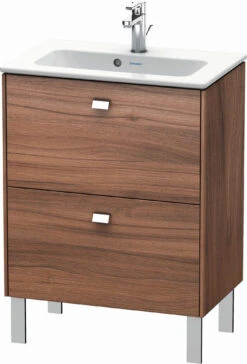 Duravit Brioso Waschtischunterbau BR440601079 620x389mm, Nussbaum Natur/Chrom, 2 Auszüge