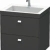 Duravit Brioso C-bonded Waschtisch Mit Unterbau BR4605N1018, 60x48cm, Weiß Matt/Chrom, Ohne Hahnl.