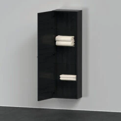 Duravit D-Neo Halbhochschrank DE1318L1616 40 X 24 Cm, Eiche Schwarz, 1 Türe, Links, 4 Glasfachböden