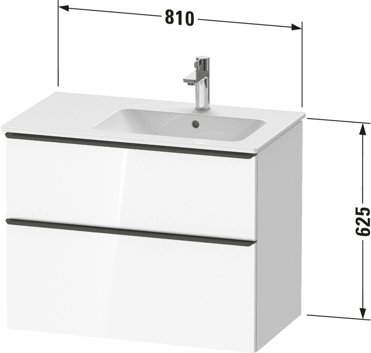 Duravit D-Neo Waschtisch-Unterschrank DE436700707 81 X 46,2 Cm, Betongrau Matt, Wandhängend, 1 Schubkasten, 1 Auszug 6 Duravit D-Neo Waschtisch-Unterschrank DE436700707 81 X 46,2 Cm, Betongrau Matt, Wandhängend, 1 Schubkasten, 1 Auszug – Bild 6