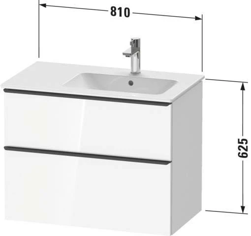 Duravit D-Neo Waschtisch-Unterschrank DE436700707 81 X 46,2 Cm, Betongrau Matt, Wandhängend, 1 Schubkasten, 1 Auszug 7 Duravit D-Neo Waschtisch-Unterschrank DE436700707 81 X 46,2 Cm, Betongrau Matt, Wandhängend, 1 Schubkasten, 1 Auszug – Bild 7