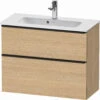 Duravit D-Neo Waschtisch-Unterschrank DE436903030 81 X 37,2, Eiche Natur, Wandhängend, 1 Schubkasten, 1 Auszug