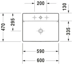 Duravit DuraSquare Aufsatzwaschtisch 2354600041 Weiss, 60x47cm, Mit Hahnloch, Rückwand Glasiert -VIEGA Verkäufe Duravit DuraSquare Aufsatzwaschtisch 2354600041 weiss 60x47cm mit Hahnloch Rueckwand glasiert 5
