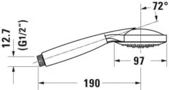 Duravit Handbrause Air UV0650008000, Ø 97 Mm Chrom, 1 Strahlart, 12 L/min -VIEGA Verkäufe Duravit Handbrause Air UV0650008000 o 97 mm chrom 1 Strahlart 12 l min 3