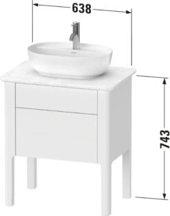 Duravit Luv Waschtischunterschrank LU956503636 68,8x45x74,3cm, Weiß Seidenmatt, 1 Schubkasten, 1 Auszug, Stehend -VIEGA Verkäufe Duravit Luv Waschtischunterschrank LU956503636 688x45x743cm Weiss Seidenmatt 1 Schubkasten 1 Auszug stehend 1