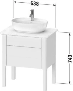 Duravit Luv Waschtischunterschrank LU956503636 68,8x45x74,3cm, Weiß Seidenmatt, 1 Schubkasten, 1 Auszug, Stehend -VIEGA Verkäufe Duravit Luv Waschtischunterschrank LU956503636 688x45x743cm Weiss Seidenmatt 1 Schubkasten 1 Auszug stehend 2