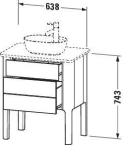 Duravit Luv Waschtischunterschrank LU956503636 68,8x45x74,3cm, Weiß Seidenmatt, 1 Schubkasten, 1 Auszug, Stehend -VIEGA Verkäufe Duravit Luv Waschtischunterschrank LU956503636 688x45x743cm Weiss Seidenmatt 1 Schubkasten 1 Auszug stehend 3