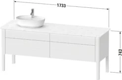 Duravit Luv Waschtischunterschrank LU9568R3636 178,3x57cm, Rechts, Weiß Seidenmatt, 2 Schubkästen, 2 Auszüge, Stehend -VIEGA Verkäufe Duravit Luv Waschtischunterschrank LU9568R3636 1783x57cm rechts Weiss Seidenmatt 2 Schubkaesten 2 Auszuege stehend 1