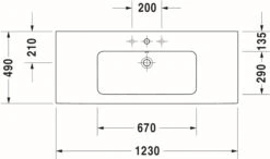 VIEGA Verkäufe -VIEGA Verkäufe Duravit Me by Starck Moebel Waschtisch 2336123260 123 x 49 cm weiss seidenmatt ohne Hahnloch mit Ueberlauf mit Hahnlochbank 1
