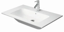 Duravit Me By Starck Möbel-Waschtisch 23368332601 83 X 49 Cm, Weiß Seidenmatt, WonderGliss, Ohne Hahnloch, Mit Überlauf, Mit Hahnlochbank
