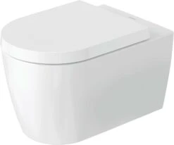 Duravit Me By Starck Wand-Tiefspül-WC 25280926001 37 X 57 Cm, 4,5 L, Mit Durafix, Weiß/Weiß Seidenmatt WonderGliss