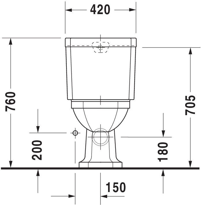Duravit Serie 1930 Stand-WC 02270900001 Abgang Waagrecht, Weiss WonderGliss 3 Duravit Serie 1930 Stand-WC 02270900001 Abgang Waagrecht, Weiss WonderGliss – Bild 3
