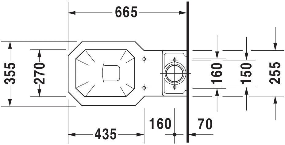 Duravit Serie 1930 Stand-WC 02270900001 Abgang Waagrecht, Weiss WonderGliss 4 Duravit Serie 1930 Stand-WC 02270900001 Abgang Waagrecht, Weiss WonderGliss – Bild 4
