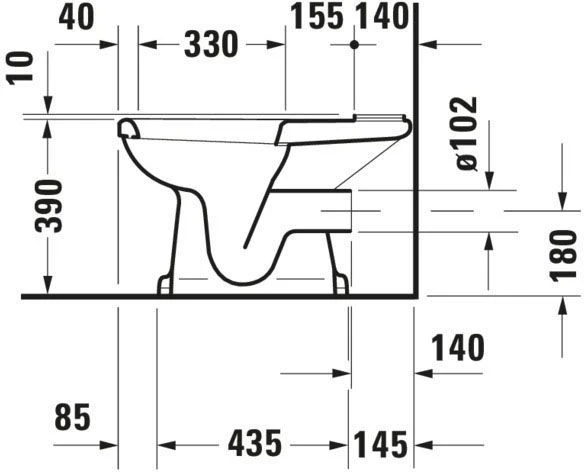 Duravit Serie 1930 Stand-WC 02270900001 Abgang Waagrecht, Weiss WonderGliss 7 Duravit Serie 1930 Stand-WC 02270900001 Abgang Waagrecht, Weiss WonderGliss – Bild 7