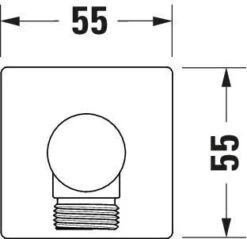 Duravit Wandanschlussbogen UV0630011046 DN 15, Rosette Eckig, Schwarz Matt -VIEGA Verkäufe Duravit Wandanschlussbogen UV0630011046 DN 15 Rosette eckig schwarz matt 3