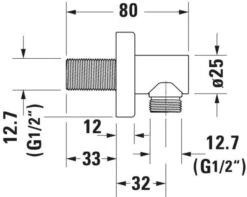 Duravit Wandanschlussbogen UV0630011046 DN 15, Rosette Eckig, Schwarz Matt -VIEGA Verkäufe Duravit Wandanschlussbogen UV0630011046 DN 15 Rosette eckig schwarz matt 4