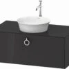 Duravit White Tulip Waschtisch-Unterschrank WT49810H1H1 100 X 55 Cm, Graphit Hochglanz, Wandhängend, 1 Auszug Mit Griff, 1 Konsolenplatte