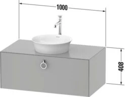 Duravit White Tulip Waschtisch-Unterschrank WT49810H1H1 100 X 55 Cm, Graphit Hochglanz, Wandhängend, 1 Auszug Mit Griff, 1 Konsolenplatte -VIEGA Verkäufe Duravit White Tulip Waschtisch Unterschrank WT49810H1H1 100 x 55 cm Graphit Hochglanz wandhaengend 1 Auszug mit Griff 1 Konsolenplatte 2