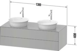 Duravit White Tulip Waschtisch-Unterschrank WT4988B9292 130 X 55 Cm, Steingrau Seidenmatt, Wandhängend, 2 Schubkästen, 1 Konsolenplatte, Becken Beidseitig -VIEGA Verkäufe Duravit White Tulip Waschtisch Unterschrank WT4988B9292 130 x 55 cm Steingrau Seidenmatt wandhaengend 2 Schubkaesten 1 Konsolenplatte Becken beidseitig 2