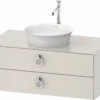 Duravit White Tulip Waschtisch-Unterschrank WT499103939 100 X 55 Cm, Nordic Weiß Seidenmatt, Wandhängend, 2 Schubkästen Mit Griff, 1 Konsolenplatte