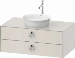Duravit White Tulip Waschtisch-Unterschrank WT499103939 100 X 55 Cm, Nordic Weiß Seidenmatt, Wandhängend, 2 Schubkästen Mit Griff, 1 Konsolenplatte
