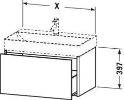 Duravit XSquare Waschtisch-Unterschrank XS406109090 58,4x39,7x46cm, 1 Auszug, Flannel Grey Seidenmatt -VIEGA Verkäufe Duravit XSquare Waschtisch Unterschrank XS406109090 584x397x46cm 1 Auszug Flannel Grey seidenmatt 4