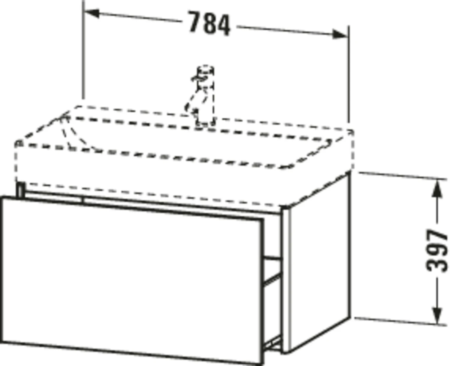 Duravit XSquare Waschtisch-Unterschrank XS406202222 78,4x39,7x46cm, 1 Auszug, Weiß Hochglanz 4 Duravit XSquare Waschtisch-Unterschrank XS406202222 78,4x39,7x46cm, 1 Auszug, Weiß Hochglanz – Bild 4