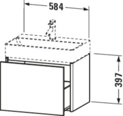 Duravit XSquare Waschtisch-Unterschrank XS406708989 58,4x39,7x39cm, 1 Auszug, Flannel Grey Hochglanz -VIEGA Verkäufe Duravit XSquare Waschtisch Unterschrank XS406708989 584x397x39cm 1 Auszug Flannel Grey hochglanz 2