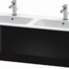 Duravit XSquare Waschtisch-Unterschrank XS407504040 128x40x47,8cm, 2 Auszüge, Schwarz Hochglanz