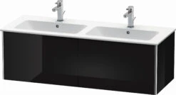 Duravit XSquare Waschtisch-Unterschrank XS407504040 128x40x47,8cm, 2 Auszüge, Schwarz Hochglanz