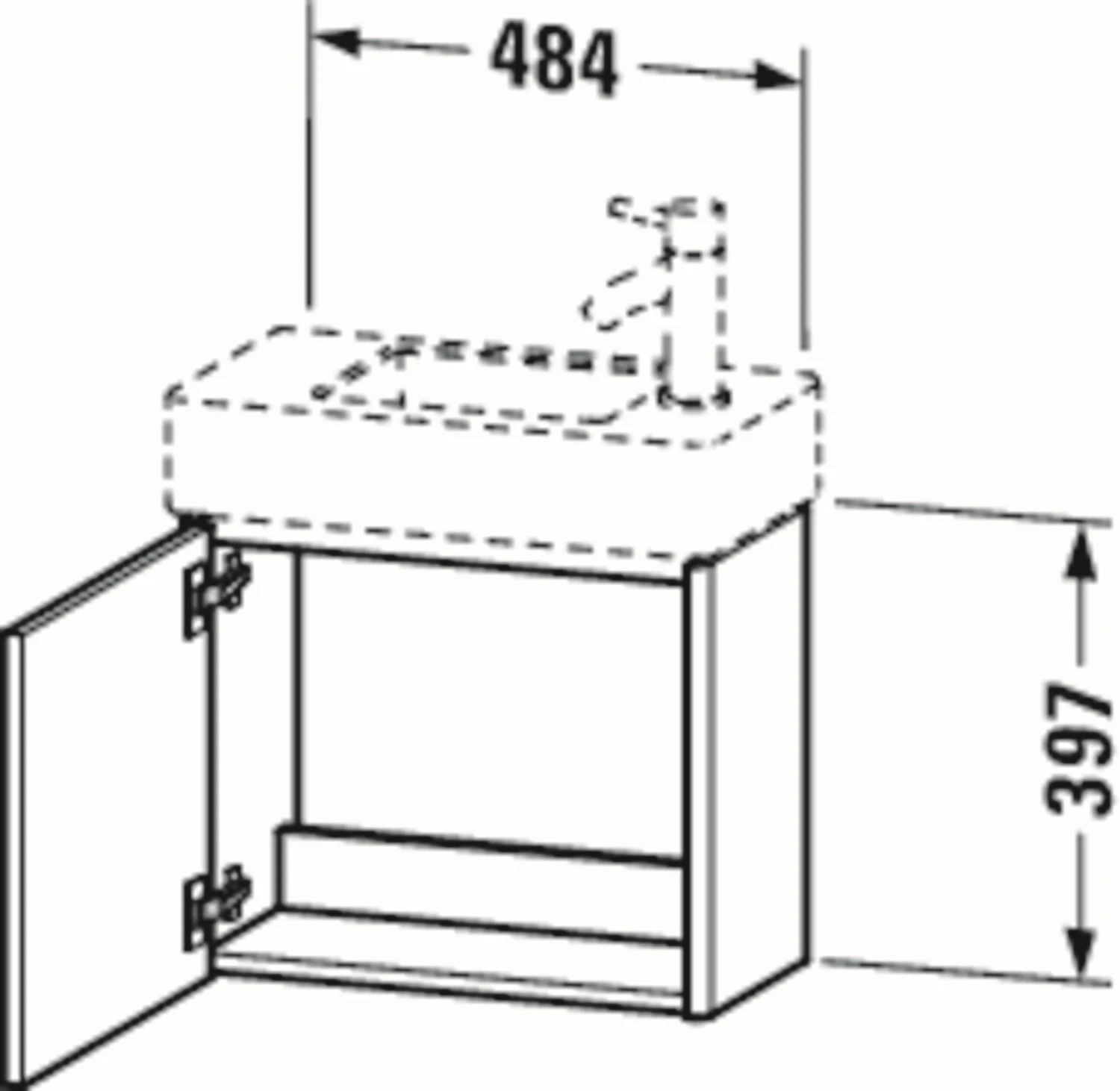 Duravit XSquare Waschtisch-Unterschrank XS4091R9797 48,4x39,7x24cm, Tür Rechts, Lichtblau Seidenmatt 2 Duravit XSquare Waschtisch-Unterschrank XS4091R9797 48,4x39,7x24cm, Tür Rechts, Lichtblau Seidenmatt – Bild 2