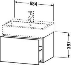 Duravit XSquare Waschtisch-Unterschrank XS409409090 68,4x39,7x46cm, 1 Auszug, Flannel Grey Seidenmatt -VIEGA Verkäufe Duravit XSquare Waschtisch Unterschrank XS409409090 684x397x46cm 1 Auszug Flannel Grey seidenmatt 2